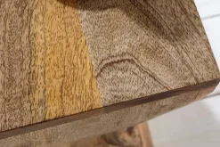 Massiver Hocker TWIST 45cm natur Mangoholz handmade Beistelltisch