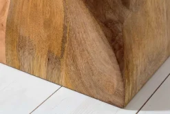 Massiver Hocker TWIST 45cm natur Mangoholz handmade Beistelltisch