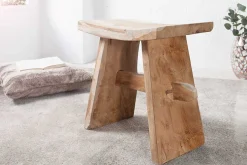 Massiver Hocker ZEN 40cm Teakholz Beistelltisch