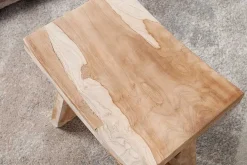Massiver Hocker ZEN 40cm Teakholz Beistelltisch