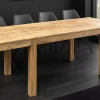 Massiver Holz Esstisch PURE 120-200cm natur Mangoholz mit Ansteckplatten