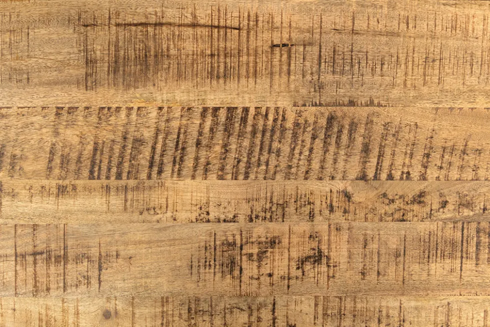 Massiver Holz Esstisch PURE 120-200cm natur Mangoholz mit Ansteckplatten