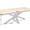 Massiver Industrial Esstisch GALAXIE 160cm Mangoholz sternenförmiges Gestell