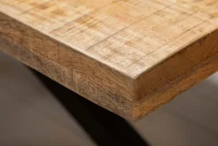 Massiver Industrial Esstisch GALAXIE 200cm Mangoholz sternenförmiges Gestell