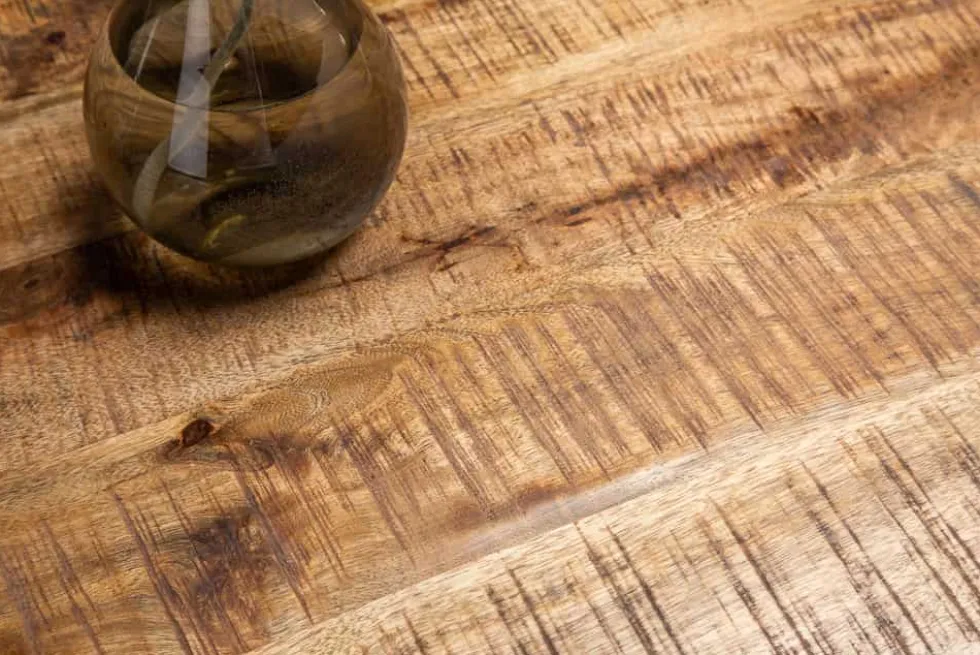 Massiver Industrial Esstisch GALAXIE 200cm Mangoholz sternenförmiges Gestell