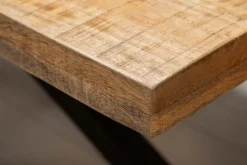 Massiver Industrial Esstisch GALAXIE 180cm Mangoholz sternenförmiges Gestell