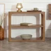 Massiver Konsolentisch ELEMENTS 90cm braun honey finish Mangoholz Regal