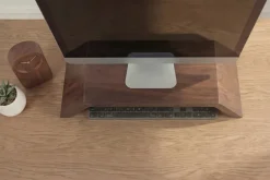 Massiver Monitorständer GATSBY 50cm braun Mangoholz Bildschirmständer Erhöhung
