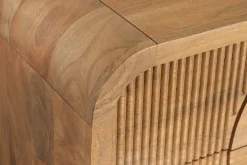 Massiver Nachttisch ART DECO 50cm cream finish beige Mangoholz mit Schublade