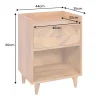 Massiver Nachttisch INFINITY 60cm natur Mangoholz mit Fach und Schublade