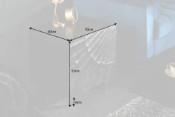 Massiver Nachttisch SCORPION 50cm schwarz Mangoholz Beistelltisch mit 3D Schnitzereien