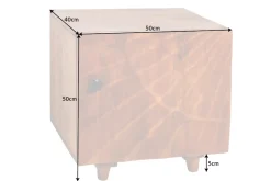 Massiver Nachttisch SCORPION 50cm braun Mangoholz Beistelltisch mit 3D Schnitzereien