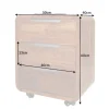 Massiver Rollcontainer CUBUS 60cm braun Sheeshamholz stone finish drei Schubladen