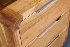 Massiver Rollcontainer CUBUS 60cm braun Akazienholz honey finish drei Schubladen