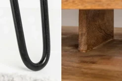 Massiver Schreibtisch SCORPION 100cm natur Mangoholz Hairpin Legs