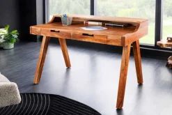 Massiver Sekretär MONSOON 100cm natur Akazienholz Schreibtisch