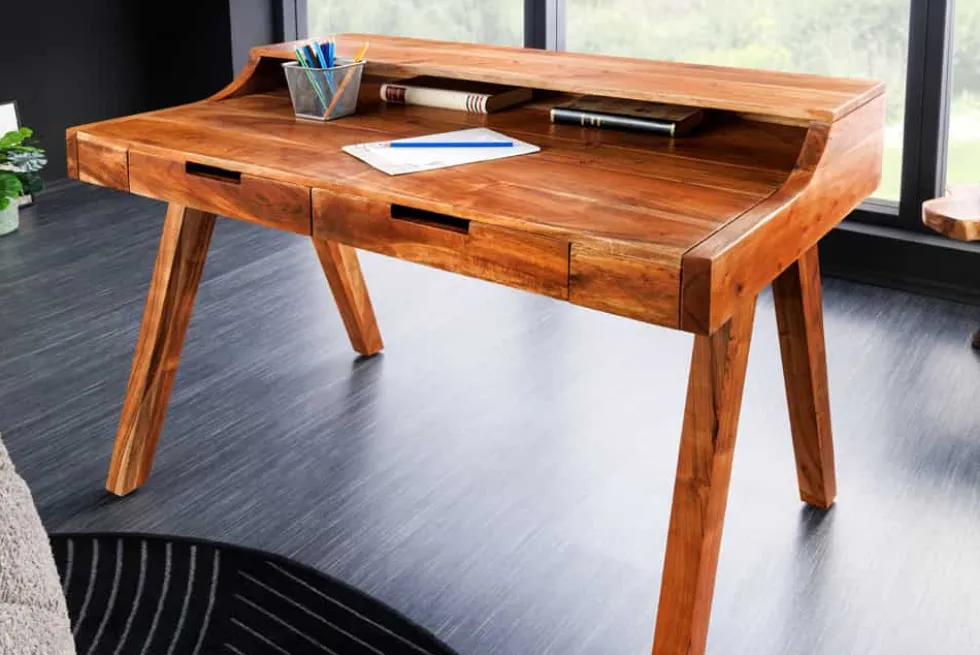 Massiver Sekretär MONSOON 100cm natur Akazienholz Schreibtisch