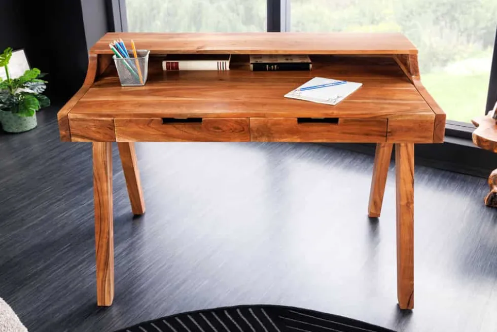 Massiver Sekretär MONSOON 100cm natur Akazienholz Schreibtisch