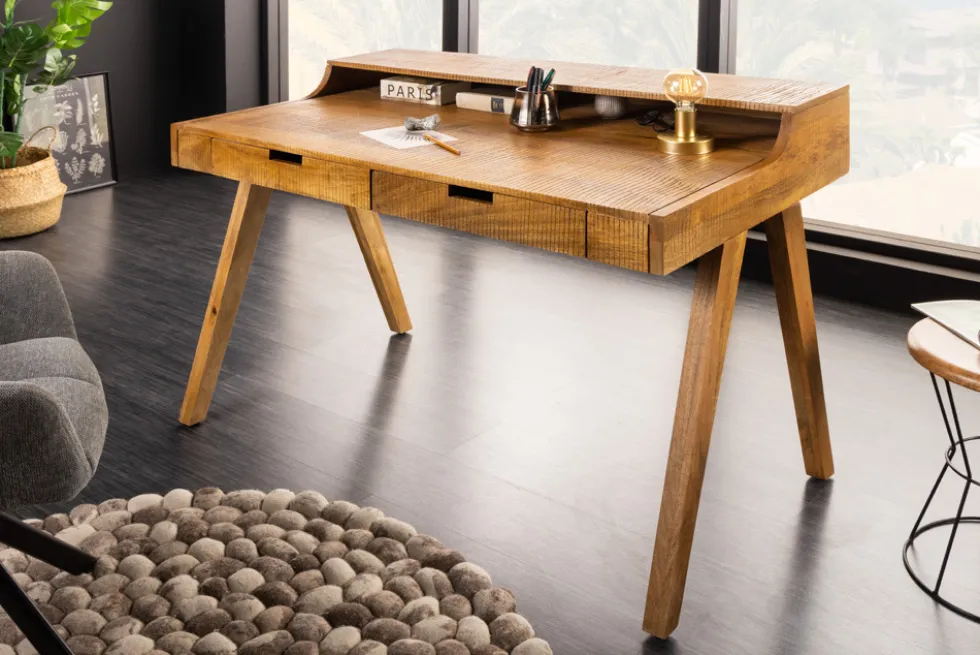 Massiver Sekretär MONSOON 120cm Mangoholz Schreibtisch