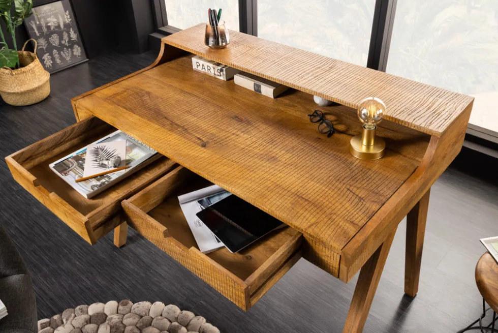 Massiver Sekretär MONSOON 120cm Mangoholz Schreibtisch