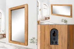 Massiver Spiegel JAVA 180cm natur recyceltes Teakholz hängend oder stehend