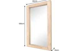 Massiver Spiegel JAVA 180cm natur recyceltes Teakholz hängend oder stehend