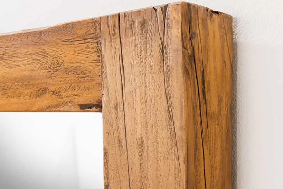 Massiver Spiegel JAVA 180cm natur recyceltes Teakholz hängend oder stehend