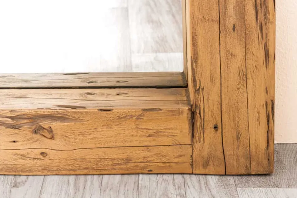 Massiver Spiegel JAVA 180cm natur recyceltes Teakholz hängend oder stehend