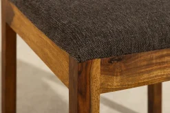 Massiver Stuhl MAKASSAR braun stone finish Sheeshamholz graubraun Strukturstoff
