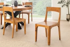 Massiver Stuhl ORGANIC braun Akazienholz honey finish handmade