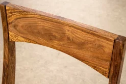 Massiver Stuhl ORGANIC braun Sheeshamholz stone finish handmade