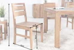 Massiver Stuhl PURE braun Sheesham Massivholz stone finish einzigartige Maserung