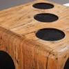Massiver Würfelhocker CUBE 40cm natur Mindiholz Beistelltisch stapelbar