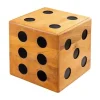 Massiver Würfel-Hocker CUBE 40cm natur Mangoholz Beistelltisch stapelbar