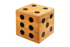 Massiver Würfel-Hocker CUBE 40cm natur Mangoholz Beistelltisch stapelbar