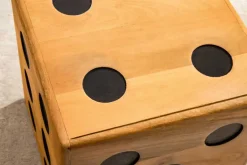 Massiver Würfel-Hocker CUBE 40cm natur Mangoholz Beistelltisch stapelbar