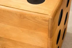 Massiver Würfel-Hocker CUBE 40cm natur Mangoholz Beistelltisch stapelbar