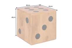 Massiver Würfel-Hocker CUBE 40cm natur Mangoholz Beistelltisch stapelbar