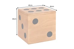 Massiver Würfel-Hocker CUBE 40cm natur Mangoholz Beistelltisch stapelbar mit Fach