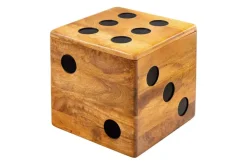 Massiver Würfel-Hocker CUBE 40cm natur Mangoholz Beistelltisch stapelbar mit Fach