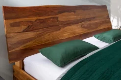 Massives Baumstamm Bett AMAZONAS 180x200cm braun Sheeshamholz stone finish