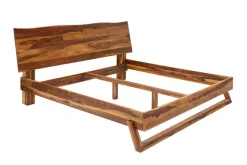 Massives Baumstamm Bett AMAZONAS 180x200cm braun Sheeshamholz stone finish