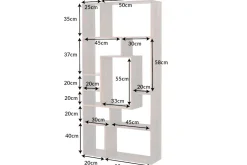 Massives Bücherregal CUBUS 180cm braun Sheesham stone finish einzigartige Maserung