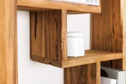 Massives Bücherregal JAVA 200cm natur recyceltes Teakholz Standregal Raumtrenner