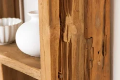 Massives Bücherregal JAVA 200cm natur recyceltes Teakholz Standregal Raumtrenner