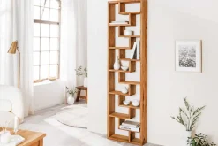 Massives Bücherregal JAVA 200cm natur recyceltes Teakholz Standregal Raumtrenner