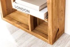 Massives Bücherregal JAVA 200cm natur recyceltes Teakholz Standregal Raumtrenner