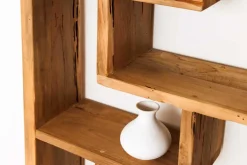 Massives Bücherregal JAVA 200cm natur recyceltes Teakholz Standregal Raumtrenner