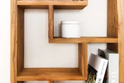 Massives Bücherregal JAVA 200cm natur recyceltes Teakholz Standregal Raumtrenner