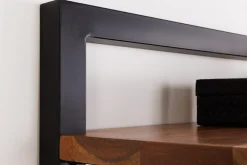 Massives Bücherregal MAMMUT 180cm Akazie schwarz fünf Regalböden